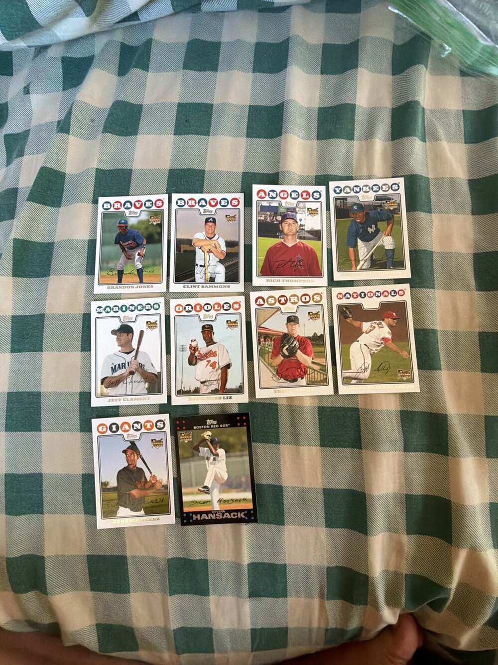 2008 Topps Baseball Rookie Card Lot of 10 Cards including Devern Hansack and Jef